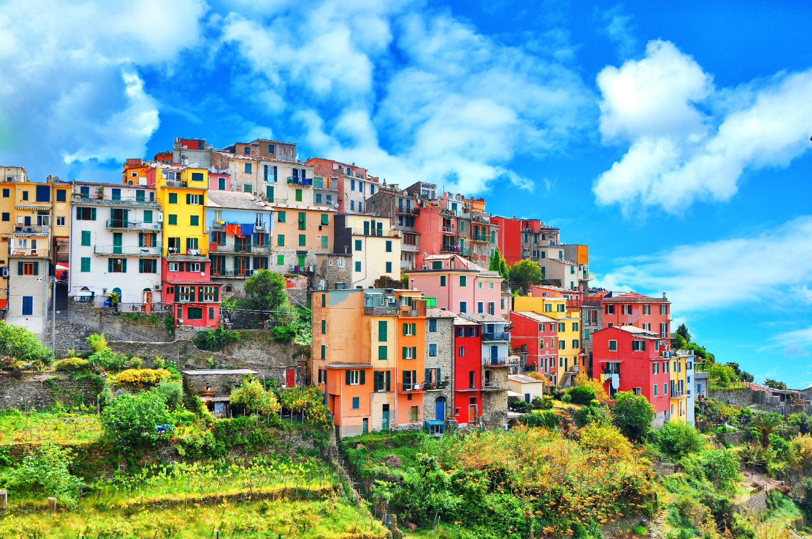 Corniglia — vista das casas sobre o promontório